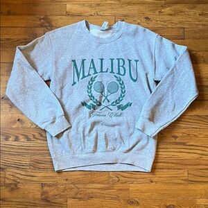 Gray Malibu Tennis Club Women’s Crewneck